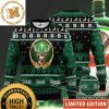 Jagermeister Big Logo In Green With Christmas Knitting Pattern Holiday Ugly Sweater