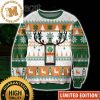 Jagermeister Signature Big Logo White And Green Snowflakes And Pine Tree Knitting Pattern Christmas Ugly Sweater 2023
