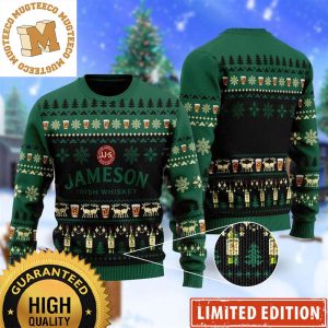 Jameson Irish Whiskey Logo Christmas Scenes Knitting Pattern Holiday Ugly Sweater