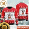 Jim Beam Christmas Lights And Santa Hat Reindeer Snowy Night Knitting White Christmas Ugly Sweater