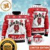 Jim Beam Santa Claus Sleigh Knitting Red Christmas Ugly Sweater