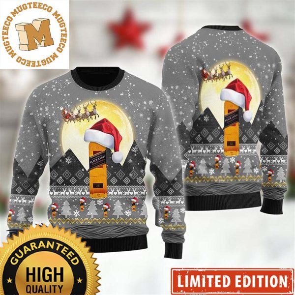 Johnnie Walker Santa Claus Sleigh Knitting Grey Christmas Ugly Sweater