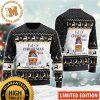 Johnnie Walker Whiskey Logo Christmas Scenes Snowflakes Knitting Pattern White And Black Holiday Ugly Sweater