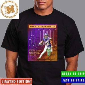 Justin Jefferson Minesota Vikings 5000 Receiving Yards In Just 52 Games Poster Unisex T-Shirt