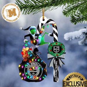 Los Angeles Kings NHL Grinch Candy Cane Personalized Xmas Gifts Christmas Tree Decorations Ornament