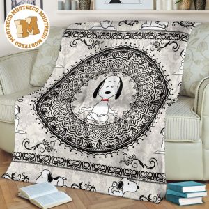 Mandala Yoga Snoopy Fleece Blanket Funny Gift Idea