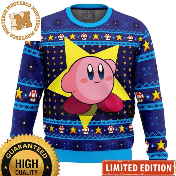 Mario The Pink Hero Kirby’s Dream Land Knitted Ugly Christmas Sweater