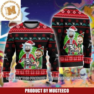 Metallica Band Rick and Morty Christmas Vibe Holiday Ugly Sweater