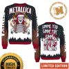 Metallica Logo With Santa Hat Reindeer Black And Red Ugly Christmas Sweater