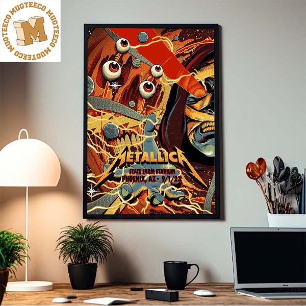 Metallica Tonight In Phoenix AZ State Farm Stadium M72 World Tour First Show Sep 01 2023 Cosmic Entity Home Decor Poster Canvas