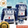 Michelob Ultra Beer Logo Reindeer Personalized Black And Blue Christmas Ugly Sweater
