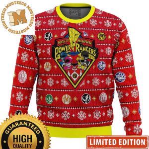 Mighty Morphin Power Rangers Knitted Red Ugly Christmas Sweater