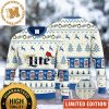 Miller Lite Beer Christmas Cheers Bottle Pattern Red And Navy Holiday Ugly Sweater