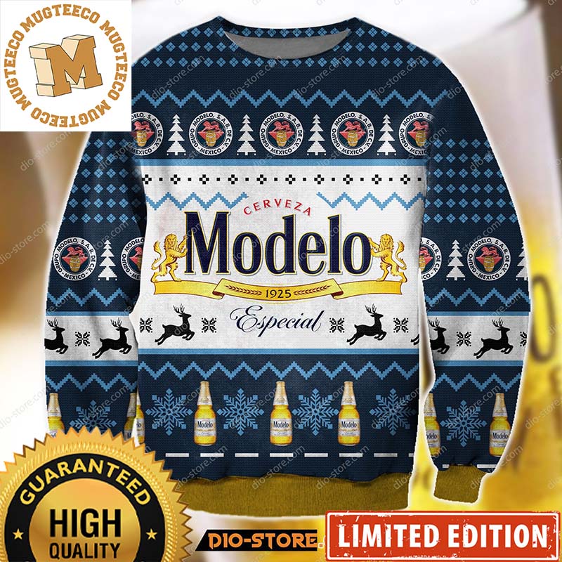 Cerveza Negra Modelo Lata Beer Holiday Ugly Sweater 2023 - Mugteeco