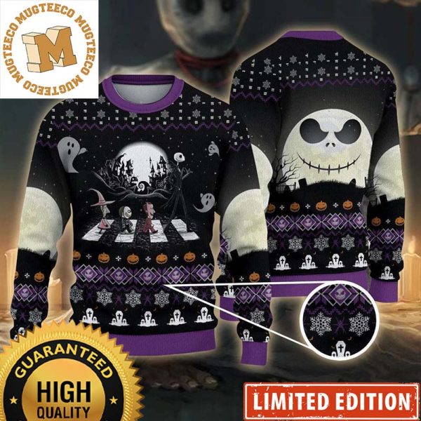 Nightmare Before Christmas Jack Skellington And Friends Abbey Road Holiday Ugly Sweater 2023