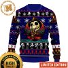 Nightmare Before Christmas Jack Skellington Christmas Plan Snowflakes And Chevron Pattern Red Holiday Ugly Sweater