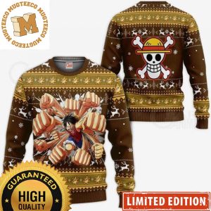 One Piece Luffy Gomu Gomu Gatling Gun Signature Move Christmas Ugly Sweater