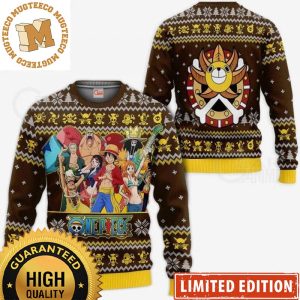 One Piece Straw Hat Pirates Thousand Sunny Knitted Ugly Christmas Sweater Anime Xmas