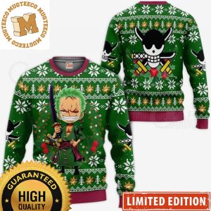 One Piece Zoro Big Head Funny Ugly Christmas Sweater Anime Xmas