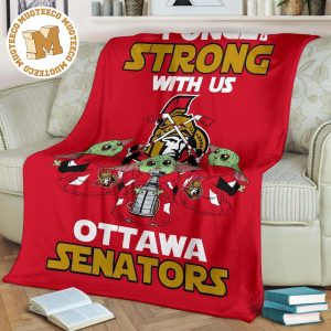 Ottawa Senators Baby Yoda Fleece Blanket The Force Strong