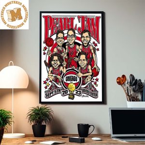 Pearl Jam Chicago Event At United Center Sept 5th 2023 Chicago Bulls Style Decor Poster Canvas