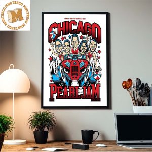 Pearl Jam Chicago Sept 7 United Center 2023 Home Decor Poster Canvas