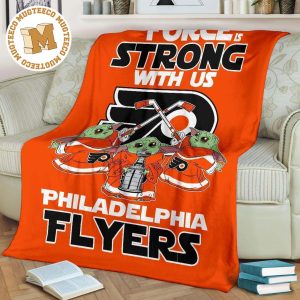 Philadelphia Flyers Baby Yoda Fleece Blanket The Force Strong