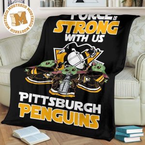 Pittsburgh Penguins Baby Yoda Fleece Blanket The Force Strong