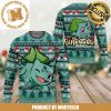 Pokemon Bulbasaur In Santa Costume With Presents Christmas Lights Knitting Red And Green Ugly Christmas Sweater