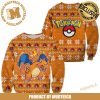 Pokemon Charizard With Santa Hat Flying Knitting Chevron Pattern Ugly Christmas Sweater