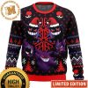 Pokemon Gengar With Santa Hat Under The Pine Tree Presents Knitting Purple Ugly Christmas Sweater