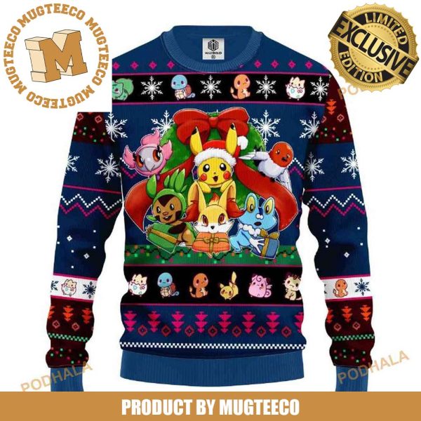 Pokemon Merry Xmas Cute Knitting Christmas Ugly Sweater 2023