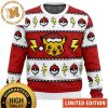 Pokemon Pikachu Cute Christmas Wreath Knitting Green And Red Ugly Christmas Sweater