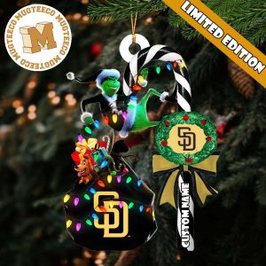 San Diego Padres MLB Grinch Candy Cane Personalized Xmas Gifts Christmas Tree Decorations Ornament