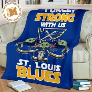 St. Louis Blues Baby Yoda Fleece Blanket The Force Strong