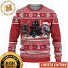 Star Wars Dark Vader With Light Saber Cute With Christmas Knitting Pattern Yellow And Red Holiday Ugly Sweater 2023