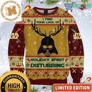 Star Wars Darth Vader Reindeer I Find Your Lack Of Holiday Spirit Disturbing Christmas Ugly Sweater