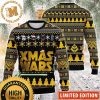 Star Wars Friends Cute Characters With Santa Hats Snowy Night Knitting Christmas Ugly Sweater