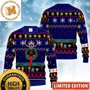 Star Wars Style Darth Reindeer In Christmas Wreath Xmas Ugly Sweater