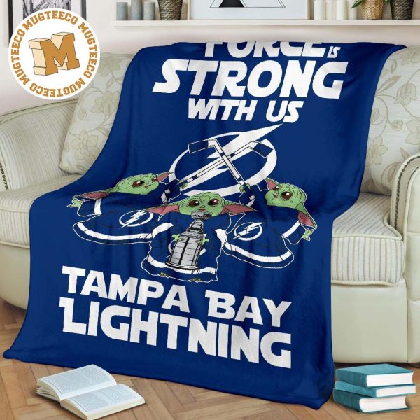 Tampa Bay Lightning Baby Yoda Fleece Blanket The Force Strong