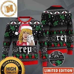 Taylor Swift Reputation Santa Taylor Hug A Cat Merry Xmas Holiday Ugly Sweater