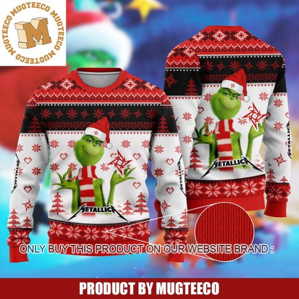 The Grinch Santa Metallica Ugly Christmas Sweater 2023