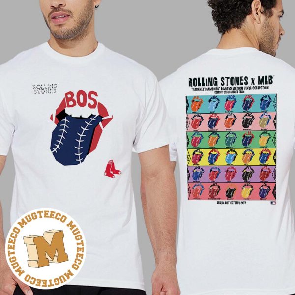 The Rolling Stones x Boston Red Sox Vinyl MLB Hackney Diamonds Limited Edition Unisex T-Shirt