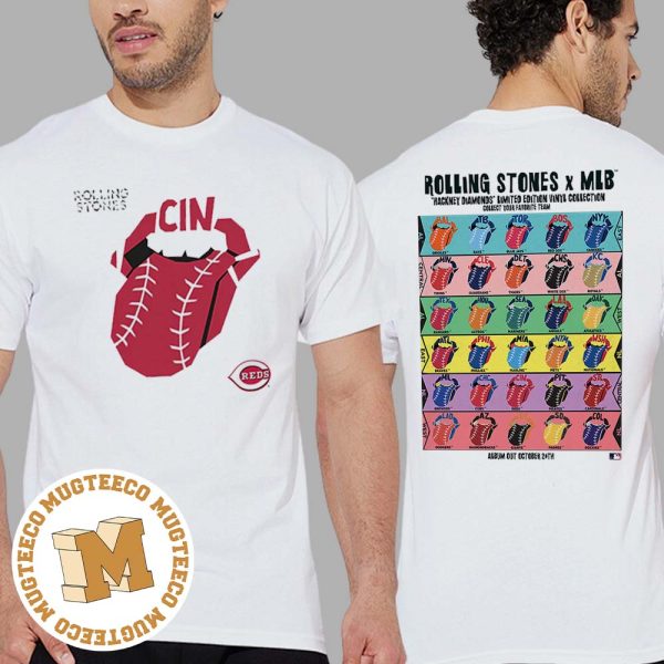 The Rolling Stones x Cincinnati Reds Vinyl MLB Hackney Diamonds Limited Edition Classic T-Shirt