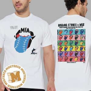 The Rolling Stones x Miami Marlins Vinyl MLB Hackney Diamonds Limited Edition Vintage T-Shirt