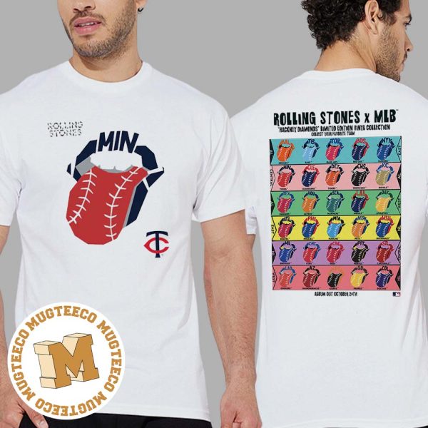 The Rolling Stones x Minnesota Twins Vinyl MLB Hackney Diamonds Limited Edition Vintage T-Shirt