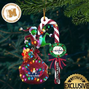 Washington Capitals NHL Grinch Candy Cane Personalized Xmas Gifts Christmas Tree Decorations Ornament