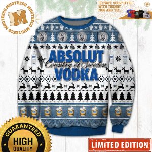 Absolut Vodka Country Of Sweden 2023 Holiday Ugly Christmas Sweater