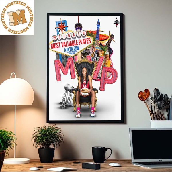 Aja Wilson Las Vegas Aces WNBA 23 Finals MVP Home Decor Poster Canvas