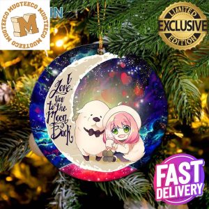 Anya Spy x Family Dog Love You To The Moon And Back Galaxy Circle Christmas Decorations Ornament